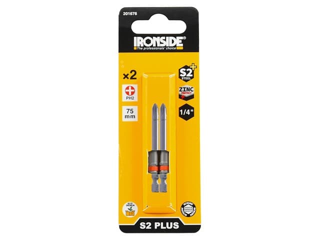 Bits 1/4 X 75 MM, 2PCS PH 2