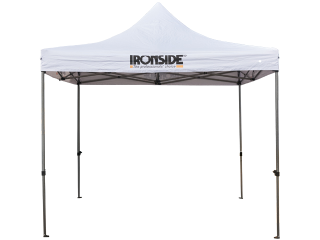 Tente Chantier Ouverte Blanc 3X3M Acier+logo