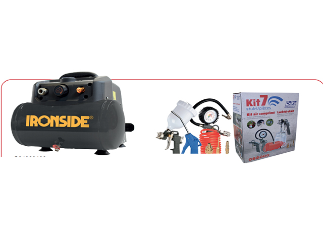 Compresseur Cuve Silent 6L 180L/M + 7 Acces.