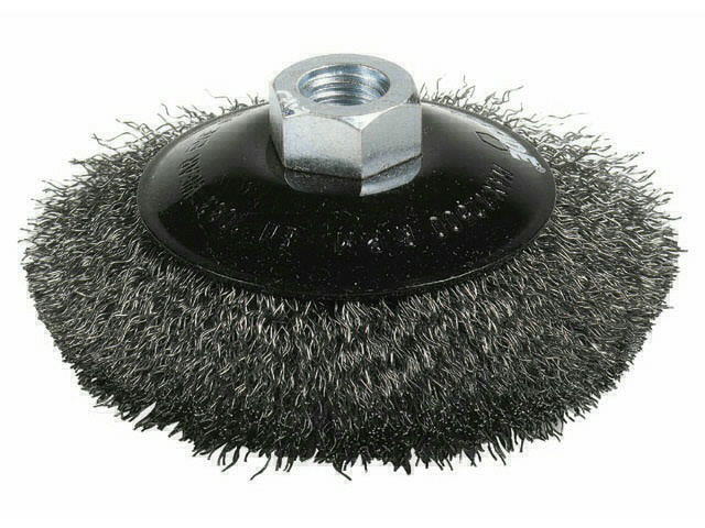Brosse Conique D100x10mm Fil Ondule M14