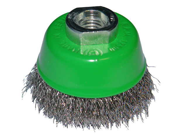 Brosse Coupe D75mm M14 Inox Ondule 0,30MM