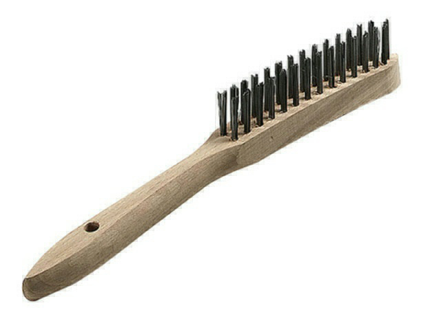 Brosse Manche Bois 2 Rangs Acier 0,35MM